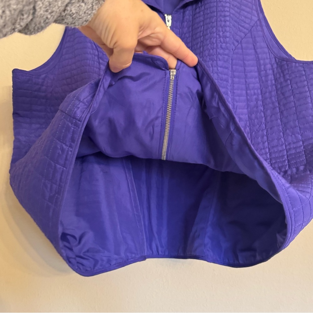 Chicos Quilted Vest Size 3 XL 16 Purple Full Zip w/ Pockets Lightweight LIKE NEW - Picture 9 of 16